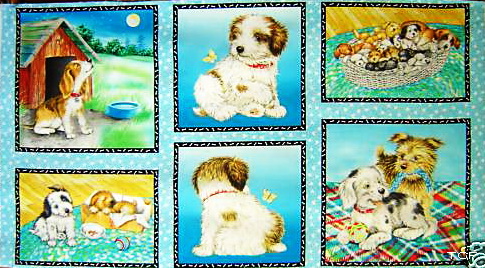 Fuzzy Tail Puppy Dog Fabric Blocks
